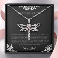 Load image into Gallery viewer, To My Daughter  Gifts, You Are My Greatest Gift, Dragonfly Necklace For Women, Birthday Present Idea From Dad

