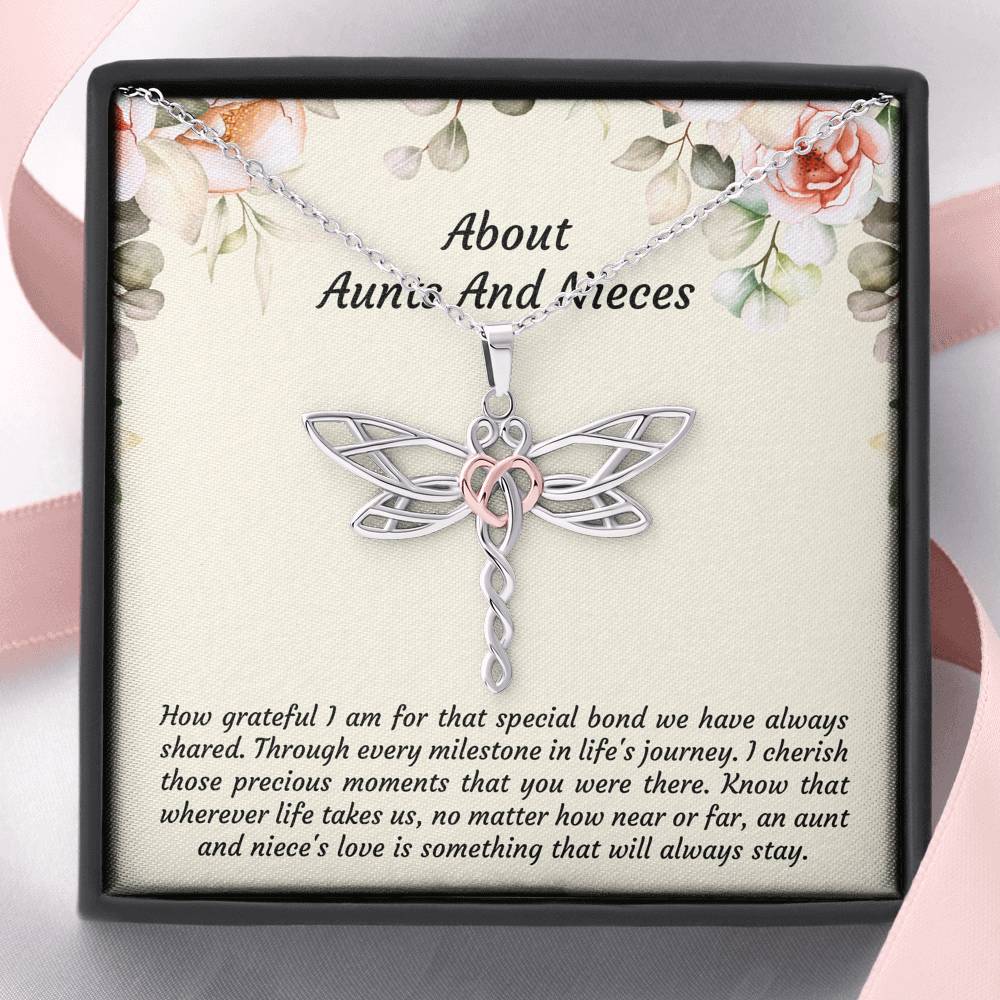 To My Niece Gifts, How Grateful I Am For That Special Bond, Dragonfly Necklace For Women, Niece Birthday Present From Aunt