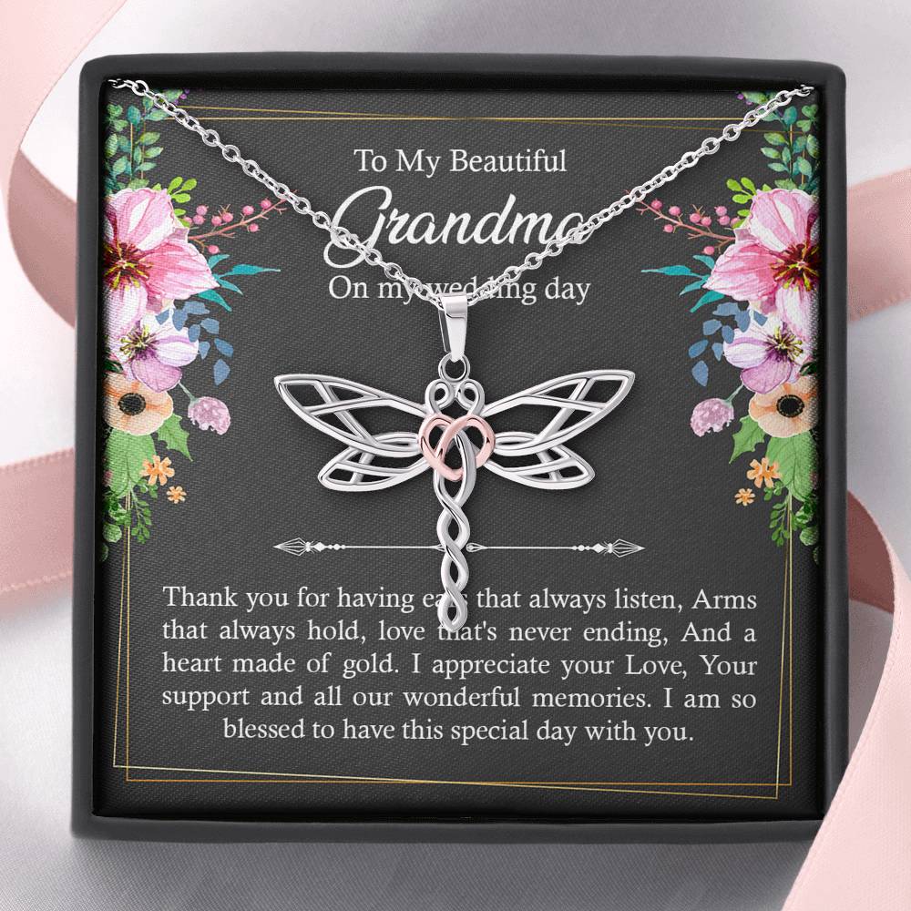 Grandmother of the Bride Gifts, I Am So Blessed, Dragonfly Necklace For Women, Wedding Day Thank You Ideas From Bride