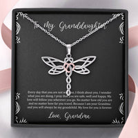 Load image into Gallery viewer, To My Granddaughter Gifts, I Think About You, Dragonfly Necklace For Women, Birthday Present Idea From Grandma
