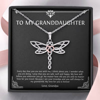 Load image into Gallery viewer, To My Granddaughter Gifts, I Think About You, Dragonfly Necklace For Women, Birthday Present Idea From Grandpa
