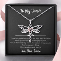 Load image into Gallery viewer, To My Fiancée, The Woman Of My Dreams, Dragonfly Necklace For Women, Anniversary Birthday Valentines Day Gifts From Fiancé
