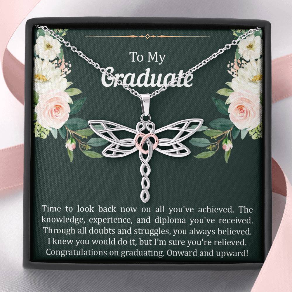 Graduation Gifts, Onward and Upward, Dragonfly Necklace For Women, College Preschool High School Graduation Present