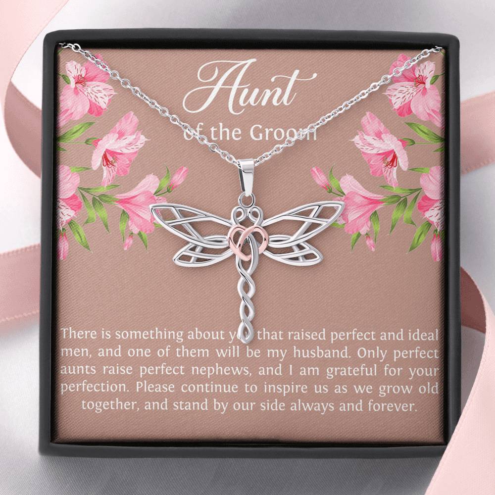 Aunt of the Groom Gifts, Grateful for Your Protection, Dragonfly Necklace For Women, Wedding Day Thank You Ideas From Bride