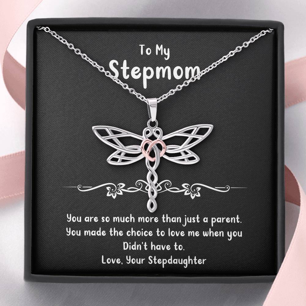 To My Stepmom Gifts, You Are More Than Just A Parent, Dragonfly Necklace For Women, Birthday Mothers Day Present From Stepdaughter