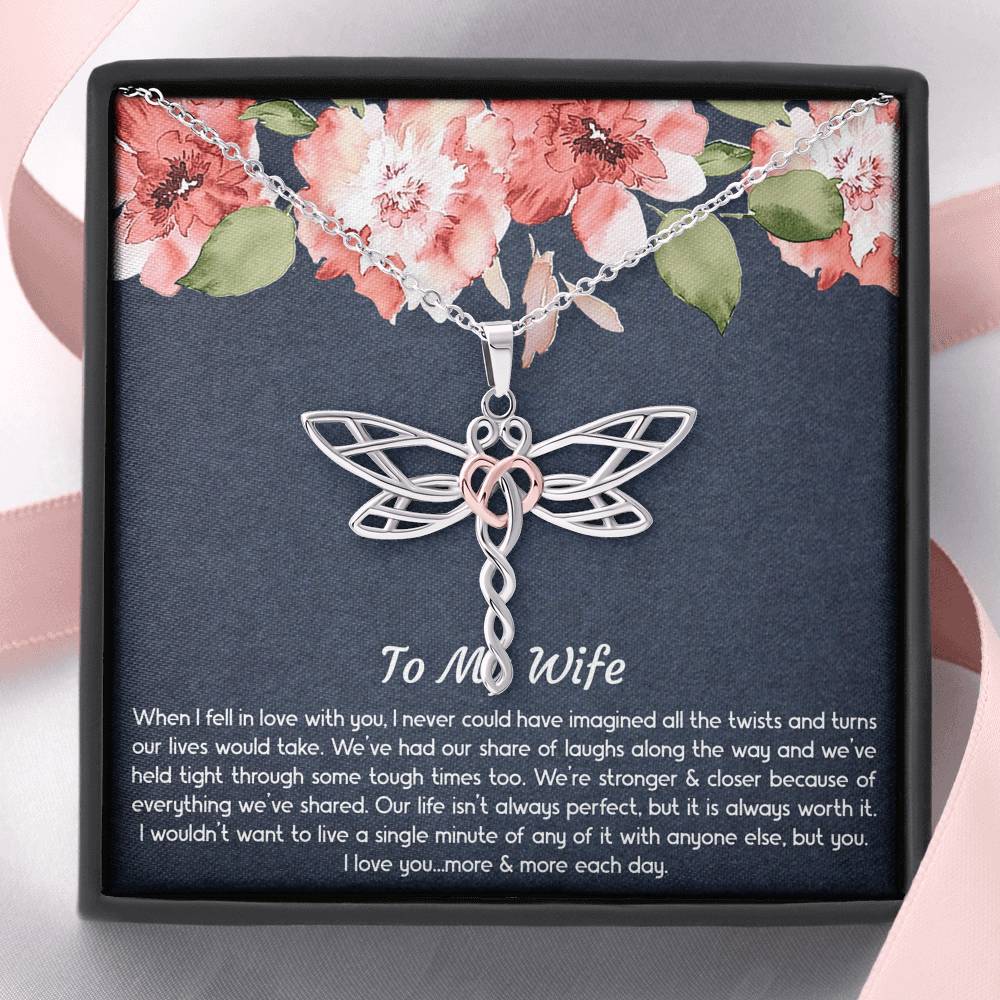 To My Wife, When I Fell In Love With You, Dragonfly Necklace For Women, Anniversary Birthday Gifts From Husband