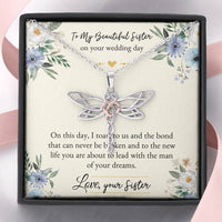 Load image into Gallery viewer, Bride Gifts, On This Day, Dragonfly Necklace For Women, Wedding Day Thank You Ideas From Sister
