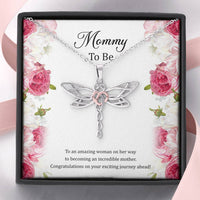 Load image into Gallery viewer, Gift for Expecting Mom, To An Amazing Woman, Mom to Be Dragonfly Necklace For Women, Pregnancy Gift For New Mother
