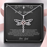 Load image into Gallery viewer, To My Daughter  Gifts, You Are Braver Than You Believe, Dragonfly Necklace For Women, Birthday Present Idea From Dad
