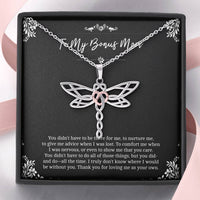 Load image into Gallery viewer, To My Bonus Mom Gifts, Thank You For Loving Me, Dragonfly Necklace For Women, Birthday Mothers Day Present From Bonus Daughter
