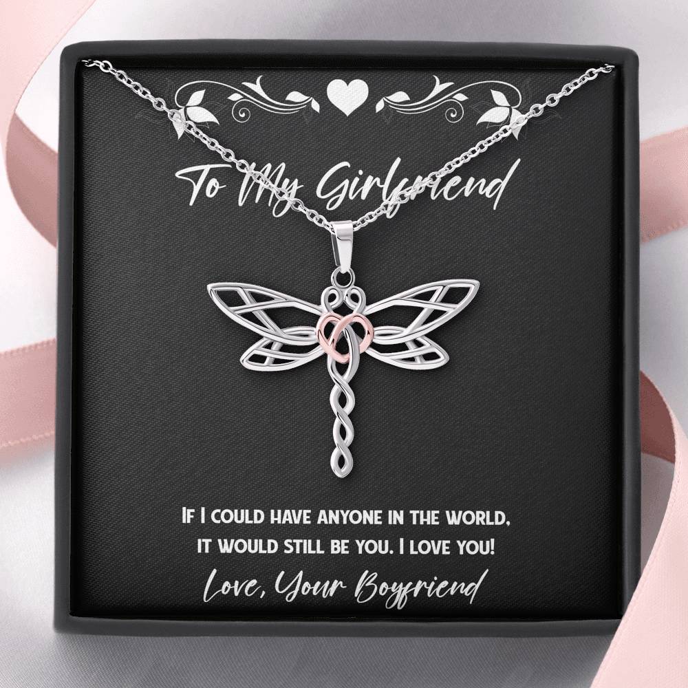 To My Girlfriend, It Would Still Be You, Dragonfly Necklace For Women, Anniversary Birthday Valentines Day Gifts From Boyfriend