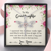 Load image into Gallery viewer, To My Granddaughter Gifts, Filled With My Love and Light, Dragonfly Necklace For Women, Birthday Present Idea From Nana

