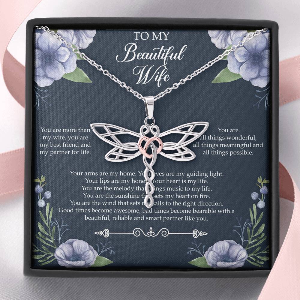 To My Wife, You Are More Than My Wife, Dragonfly Necklace For Women, Anniversary Birthday Gifts From Husband