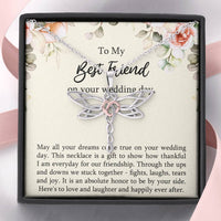 Load image into Gallery viewer, Bride Gifts, May All Your Dreams Come True, Dragonfly Necklace For Women, Wedding Day Thank You Ideas From Best Friend
