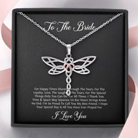 Load image into Gallery viewer, To My Bride Gifts, I Thank You, Dragonfly Necklace For Women, Wedding Day Thank You Ideas From Best Friend
