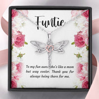 Load image into Gallery viewer, To My Aunt Gifts, Funtie, Dragonfly Necklace For Women, Aunt Birthday Present From Niece Nephew
