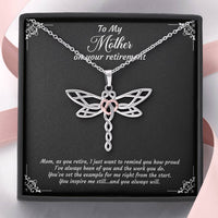 Load image into Gallery viewer, Mom Retirement Gifts, As You Retire, Happy Retirement Dragonfly Necklace For Women, Retirement Party Favor From Daughter Son
