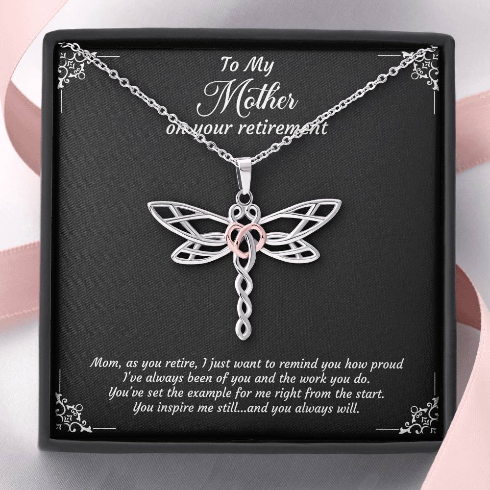 Mom Retirement Gifts, As You Retire, Happy Retirement Dragonfly Necklace For Women, Retirement Party Favor From Daughter Son