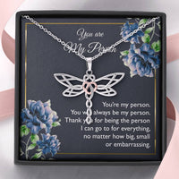 Load image into Gallery viewer, To My Girlfriend, You Are My Person, Dragonfly Necklace For Women, Anniversary Birthday Gifts From Boyfriend
