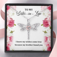 Load image into Gallery viewer, To My Sister-in-law Gifts, My Wishes Come True, Dragonfly Necklace For Women, Birthday Present Idea From Sister
