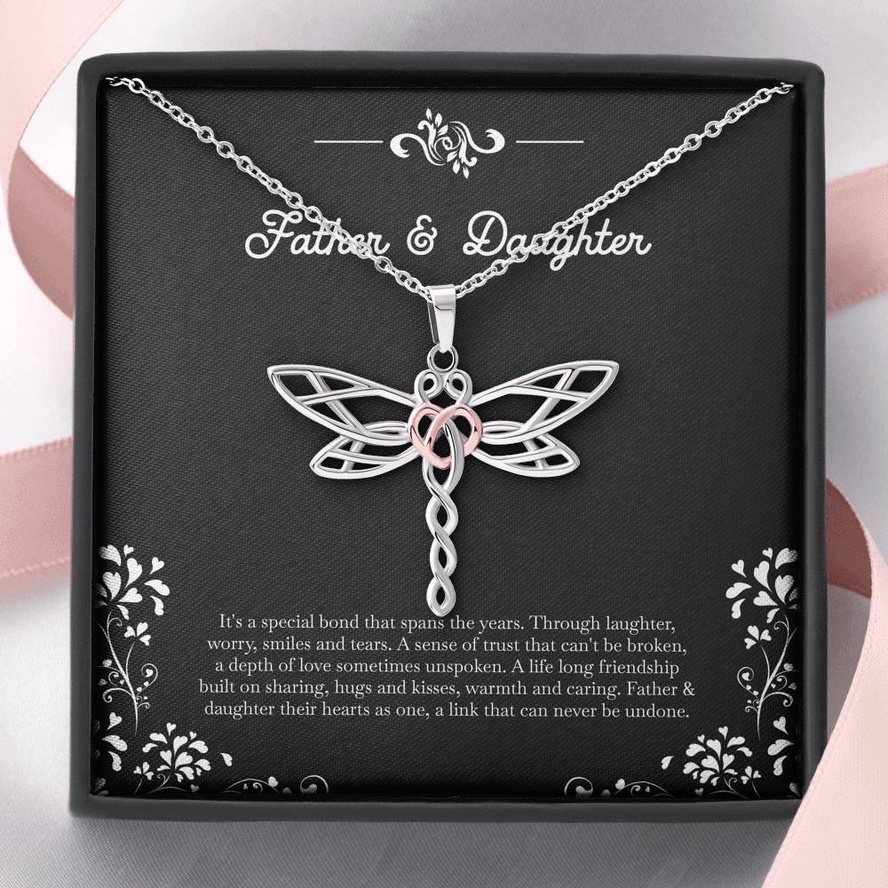 To My Daughter Gifts, Father and Daughter Bond, Dragonfly Necklace For Women, Birthday Present Idea From Dad