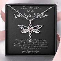 Load image into Gallery viewer, To My Unbiological Sister Gifts, A Trusted Friend, Dragonfly Necklace For Women, Birthday Present Idea From Sister-in-law
