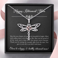 Load image into Gallery viewer, Mom Retirement Gifts, Next Chapter, Happy Retirement Dragonfly Necklace For Women, Retirement Party Favor From Daughter Son
