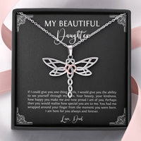 Load image into Gallery viewer, To My Daughter  Gifts, I Am Here For You, Dragonfly Necklace For Women, Birthday Present Idea From Dad
