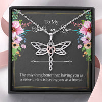 Load image into Gallery viewer, To My Sister-in-Law Gifts, The Only Thing Better, Dragonfly Necklace For Women, Wedding Day Thank You Ideas From Bride
