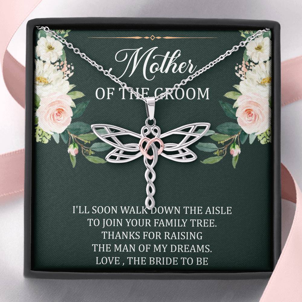 Mom Of The Groom Gifts, Walk Down The Aisle, Dragonfly Necklace For Women, Wedding Day Thank You Ideas From Bride