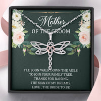 Load image into Gallery viewer, Mom Of The Groom Gifts, Walk Down The Aisle, Dragonfly Necklace For Women, Wedding Day Thank You Ideas From Bride
