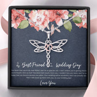 Load image into Gallery viewer, Bride Gifts, I&#39;m So Happy You Found A Partner, Dragonfly Necklace For Women, Wedding Day Thank You Ideas From Best Friend
