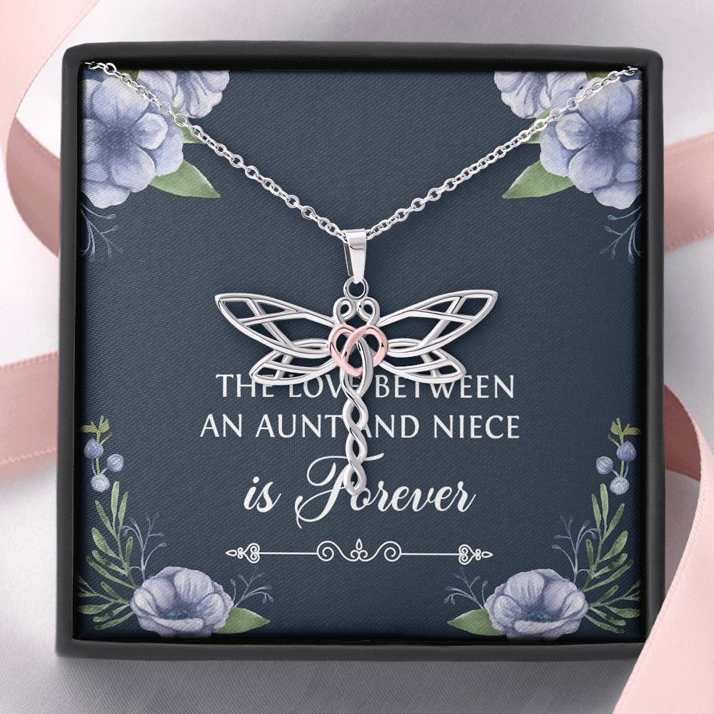 To My Niece  Gifts, The Love Between an Aunt and Niece, Dragonfly Necklace For Women, Birthday Present Idea From Aunt