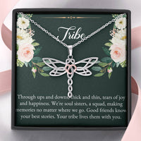 Load image into Gallery viewer, To My Best Friend Gifts, Tribe, Dragonfly Necklace For Women, Birthday Present Idea From Bestie
