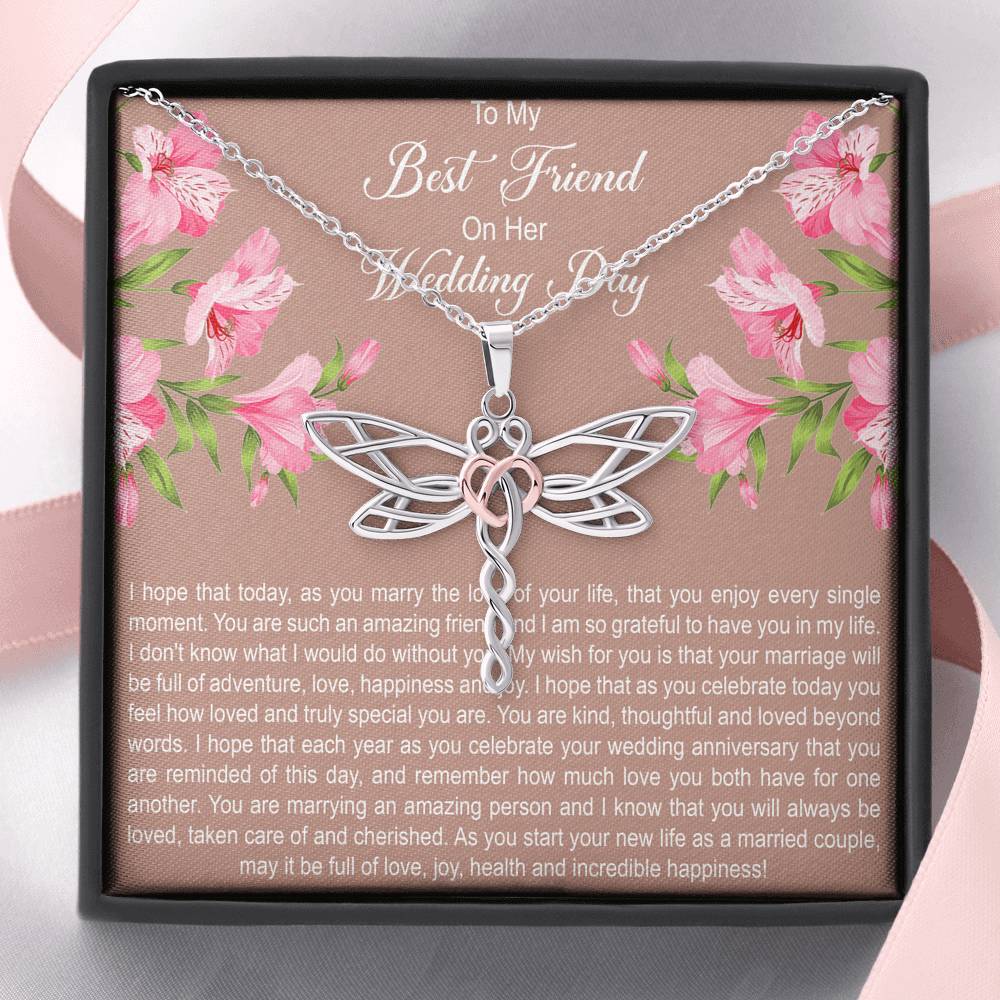 Bride Gifts, I Hope You Enjoy Every Single Moment, Dragonfly Necklace For Women, Wedding Day Thank You Ideas From Best Friend