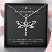 Load image into Gallery viewer, To My Bonus Mom Gifts, More Than Just A Parent, Dragonfly Necklace For Women, Birthday Mothers Day Present From Bonus Daughter
