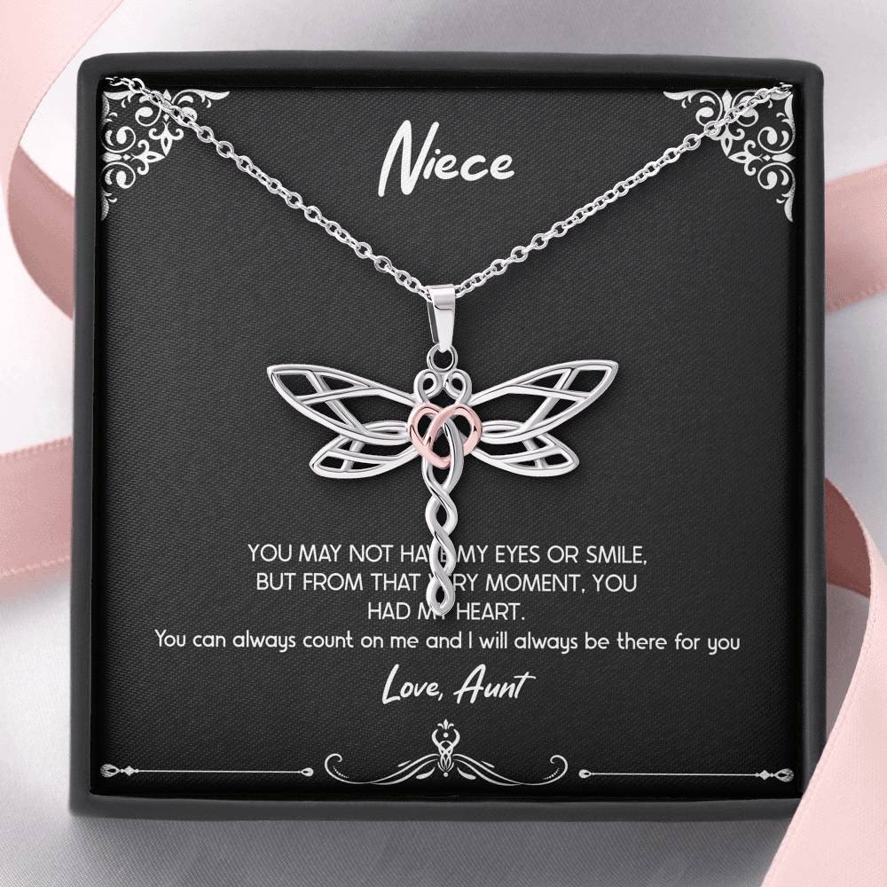 To My Niece  Gifts, You Can Always Count On Me, Dragonfly Necklace For Women, Birthday Present Idea From Aunt