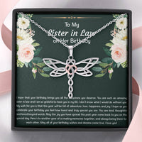 Load image into Gallery viewer, To My Sister-in-law Gifts, I Hope Your Birthday Brings You Happiness, Dragonfly Necklace For Women, Birthday Present Idea From Sister
