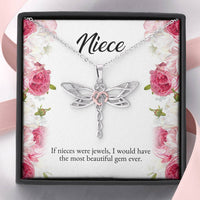 Load image into Gallery viewer, To My Niece Gifts, If Nieces Were Jewels, Dragonfly Necklace For Women, Niece Birthday Present From Aunt Uncle
