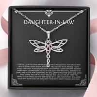 Load image into Gallery viewer, To My Daughter-in-law Gifts, I&#39;m Lucky To Have You, Dragonfly Necklace For Women, Birthday Present Idea From Mother-in-law
