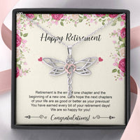 Load image into Gallery viewer, Retirement Gifts, Happy For You, Happy Retirement Dragonfly Necklace For Women, Retirement Party Favor From Friends Coworkers
