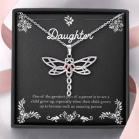 Load image into Gallery viewer, To My Daughter Gifts, One Of The Greatest Joys of a Parent, Dragonfly Necklace For Women, Birthday Present Ideas From Mom Dad
