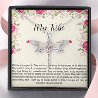 Load image into Gallery viewer, To My Best Friend Gifts, My Tribe , Dragonfly Necklace For Women, Birthday Present Idea From Bestie
