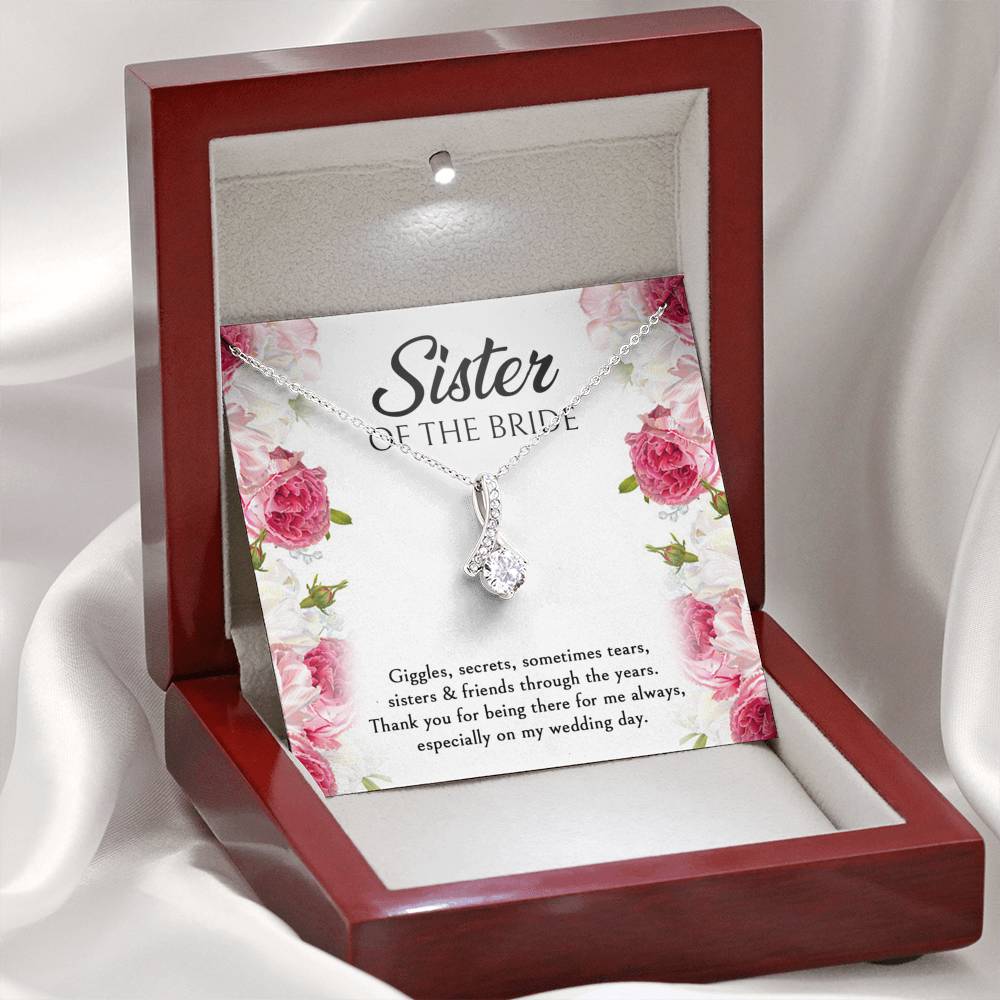 Sister of the Bride Gifts, Thanks For Being There, Alluring Beauty Necklace For Women, Wedding Day Thank You Ideas From Bride