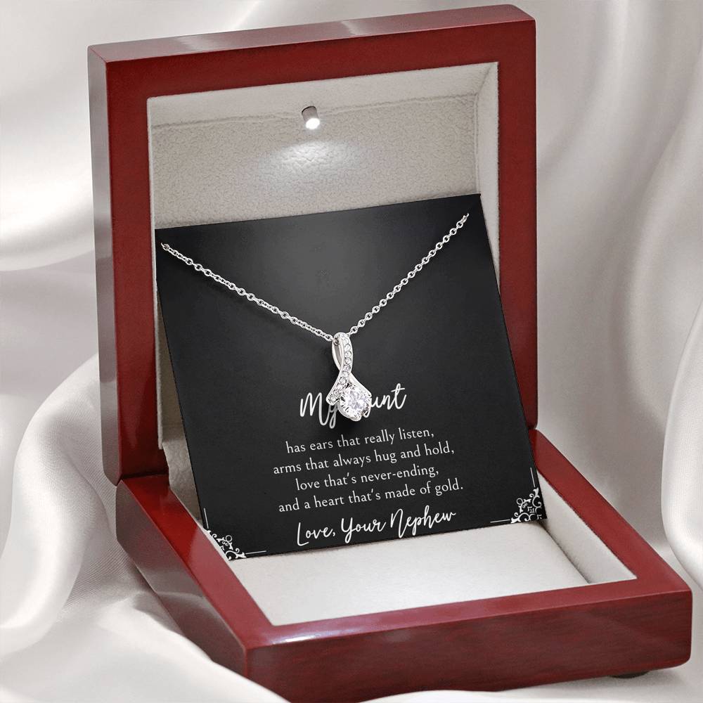 To My Aunt Gifts, Love That's Never Ending, Alluring Beauty Necklace For Women, Birthday Present Idea From Nephew