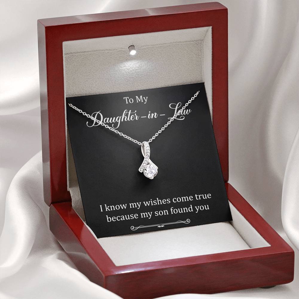 To My Daughter-in-law Gifts, I Know My Wishes Come True, Alluring Beauty Necklace For Women, Birthday Present Idea From Mother-in-law