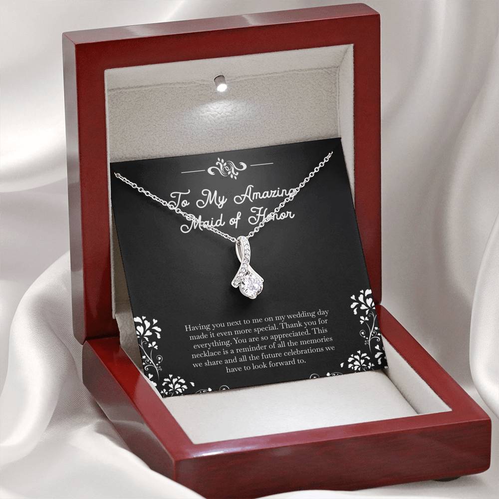 To My Maid Of Honor Gifts, Having You Next To Me, Alluring Beauty Necklace For Women, Wedding Day Thank You Ideas From Bride