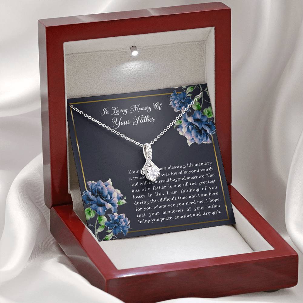 Loss of Father Gifts, In Loving Memory, Sympathy Alluring Beauty Necklace For Loss of Father, Memorial Sorry For Your Loss Present