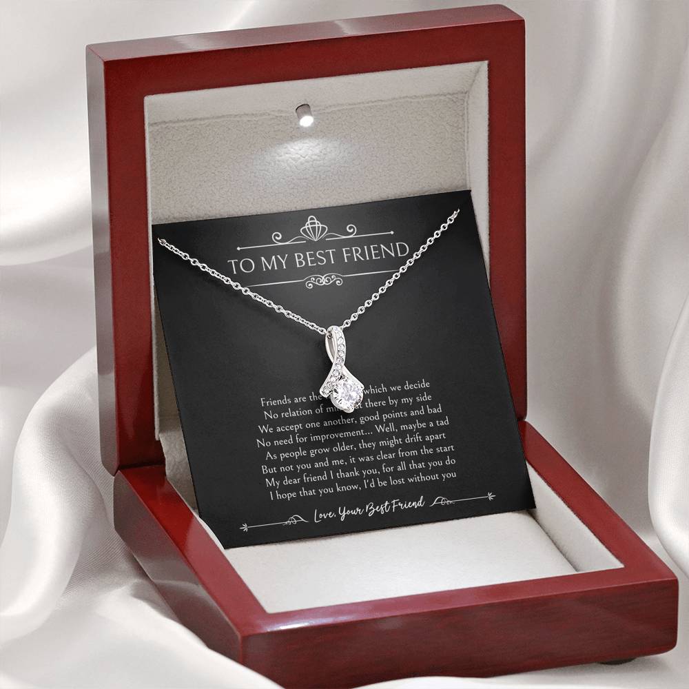 To My Friend Gifts, I'd Be Lost Without You, Alluring Beauty Necklace For Women, Birthday Present Idea From Bestie