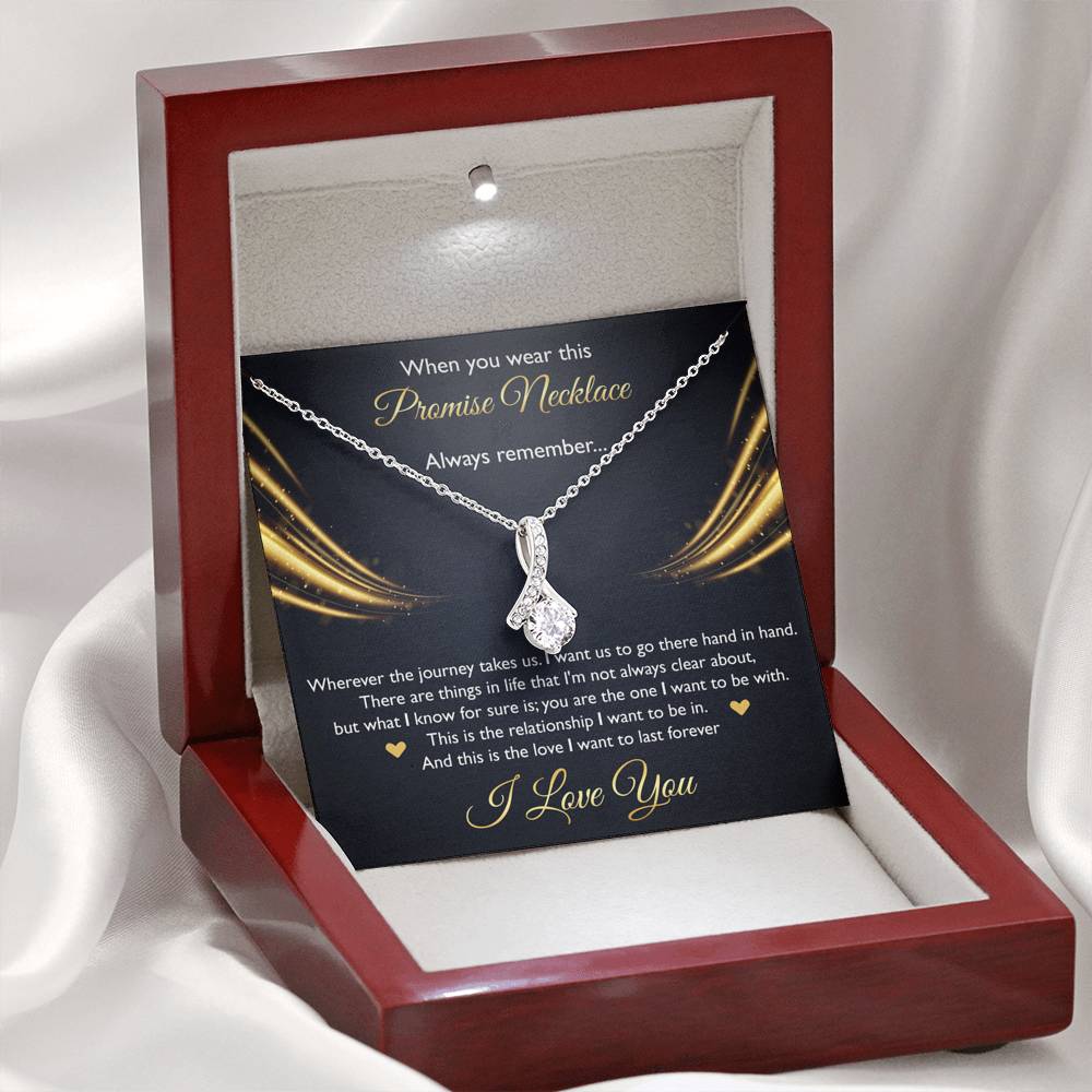 To My Girlfriend, When You Wear This Promise Necklace, Alluring Beauty Necklace For Women, Anniversary Birthday Gifts From Boyfriend